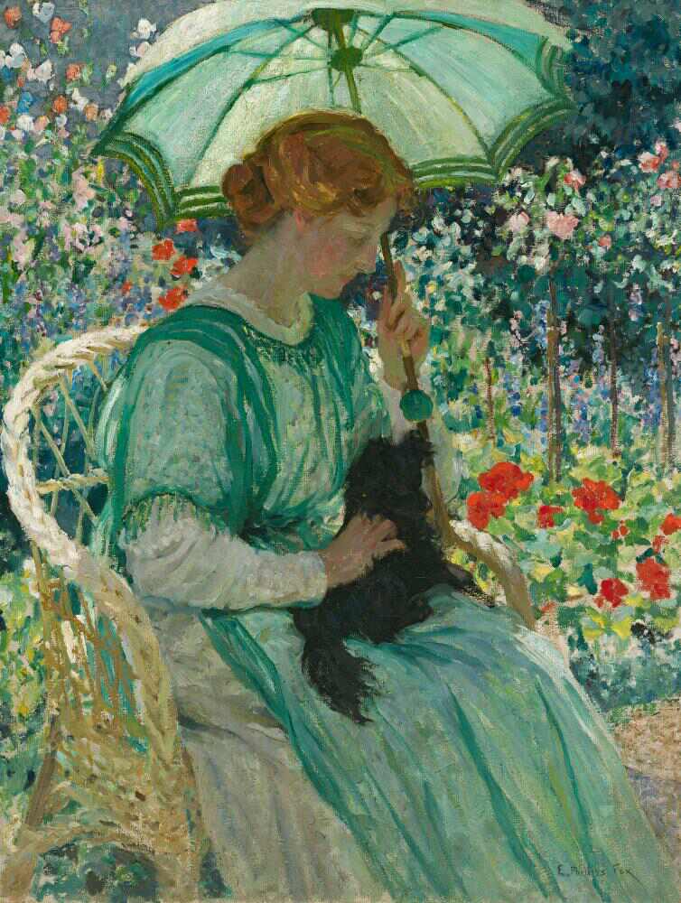 E. Phillips Fox 'The green parasol' 1912 oil on canvas 117.0 x 89.5 cm National Gallery of Australia, Canberra Purchased, 1946 