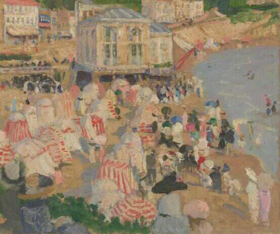 Ethel Carrick 'On the beach' (c. 1911)  oil on canvas 37.8 x 45.6 cm National Gallery of Victoria, Melbourne Herbert and Ivy Brookes Bequest, 1973