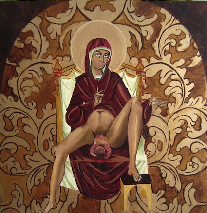 Kelsey Shwetz 'The Birth of Christ' Oil on Board 12"x12" 2010