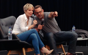 Emma Caulfield and Nicholas Brendon at the Oz Comic-Con event in Sydney, 2014. 