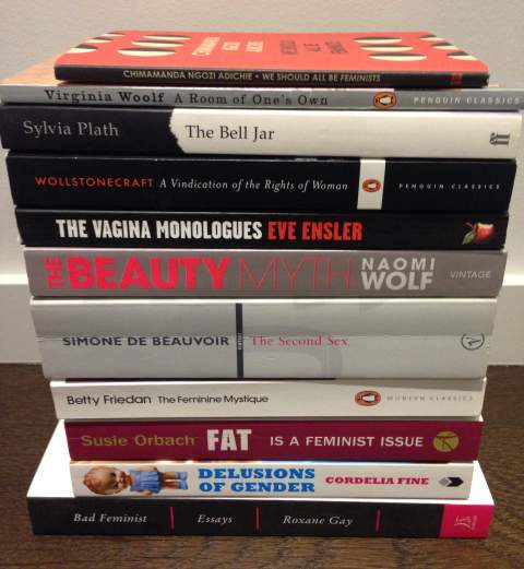 stack of feminist books JM